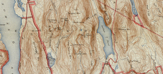 A portion of a historic Acadia national Park map