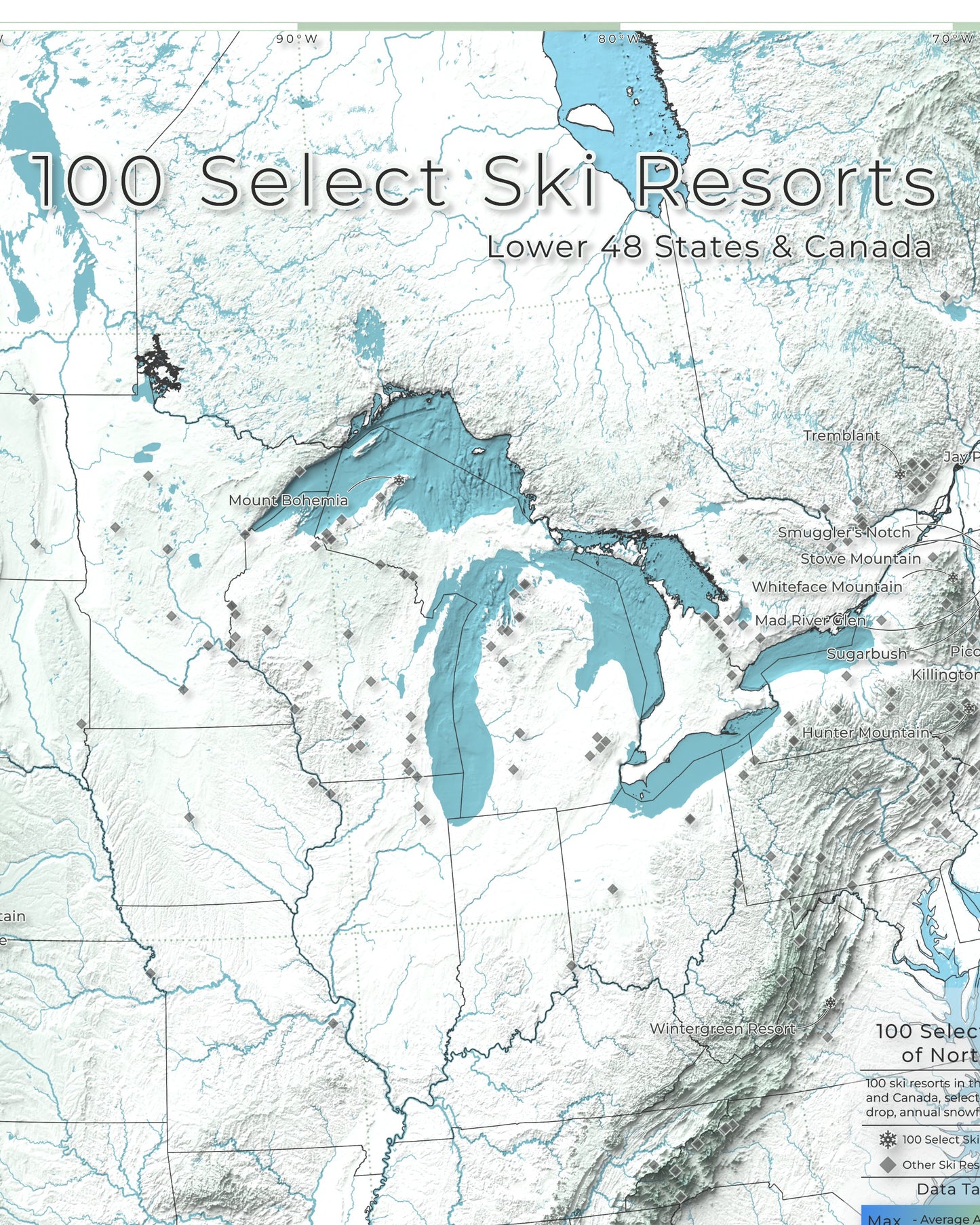 North America Ski Resort Map | 100 Select Ski Resorts