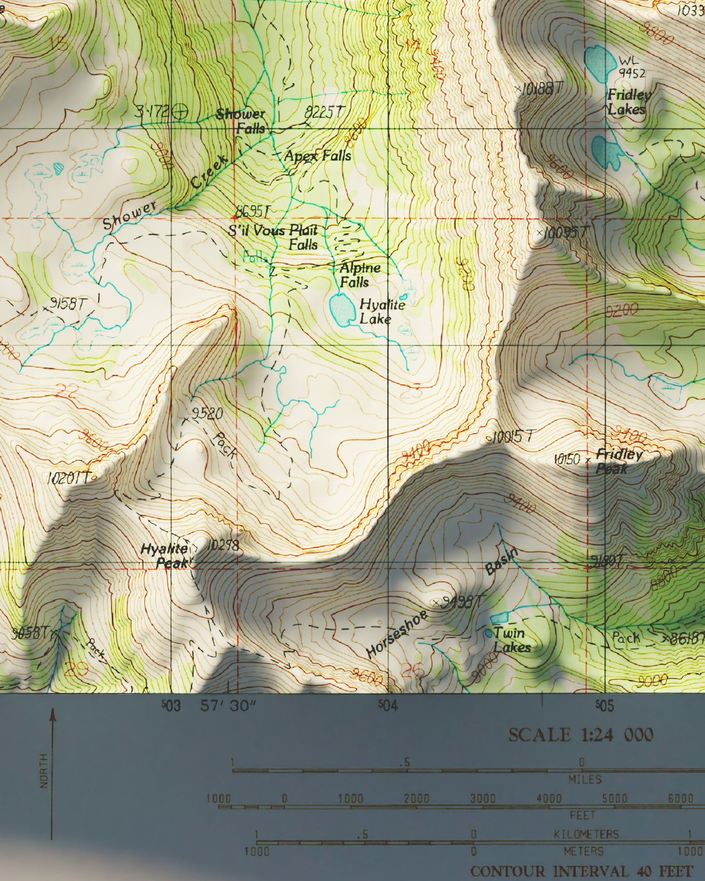 1988 Hyalite Canyon, MT | 7.5'x7.5' Shaded Historic USGS Map