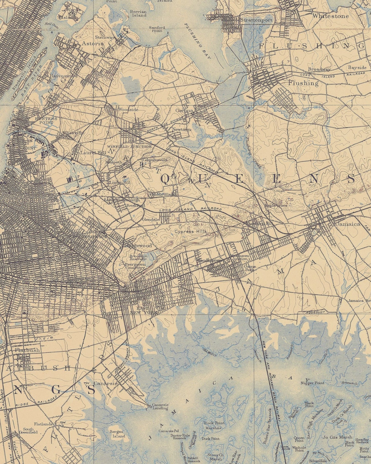 1895 New York City Map | Historic Topographic Map