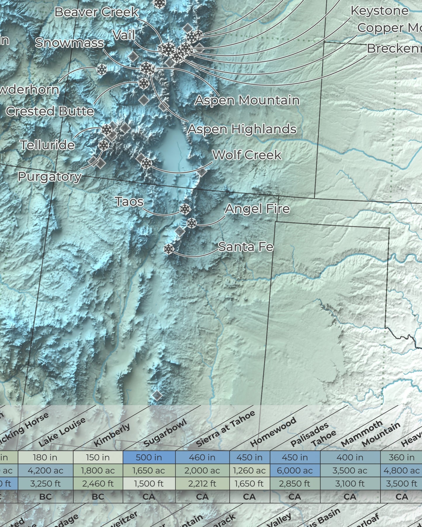 North America Ski Resort Map | 100 Select Ski Resorts