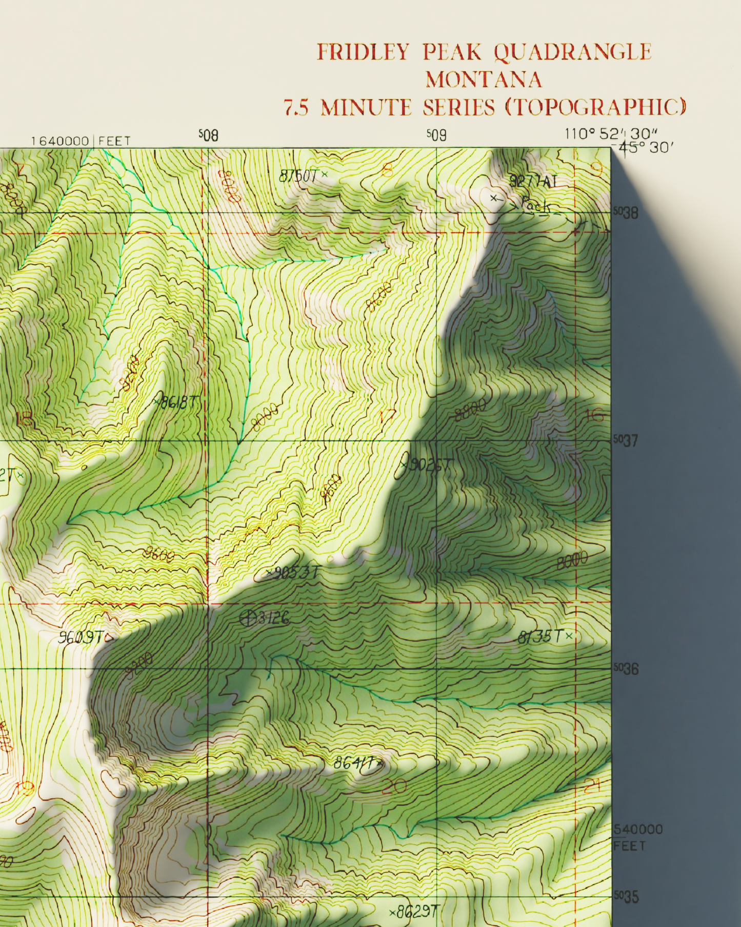1988 Hyalite Canyon, MT | 7.5'x7.5' Shaded Historic USGS Map