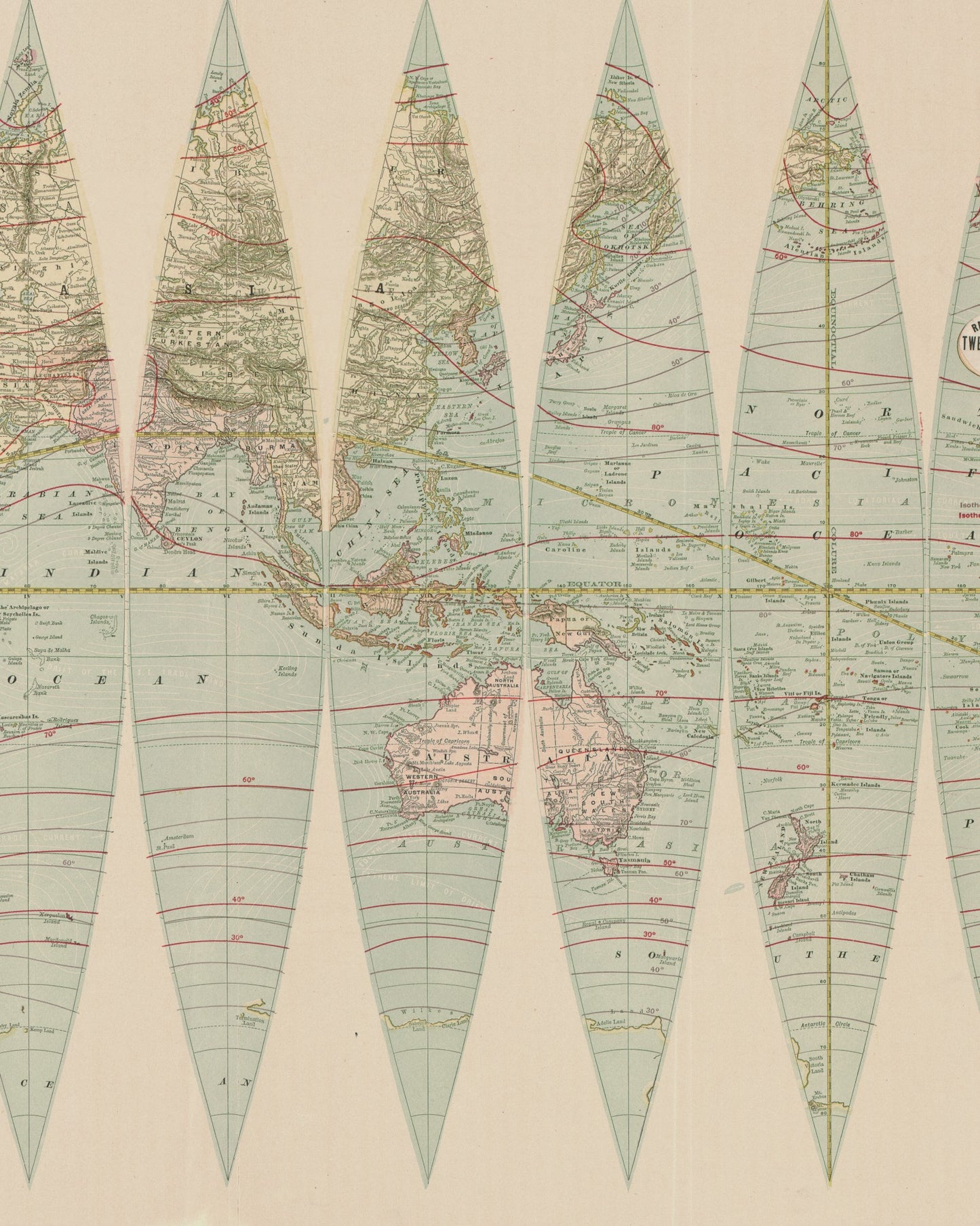1887 Twelve Inch Globe Map | Flat World Globe