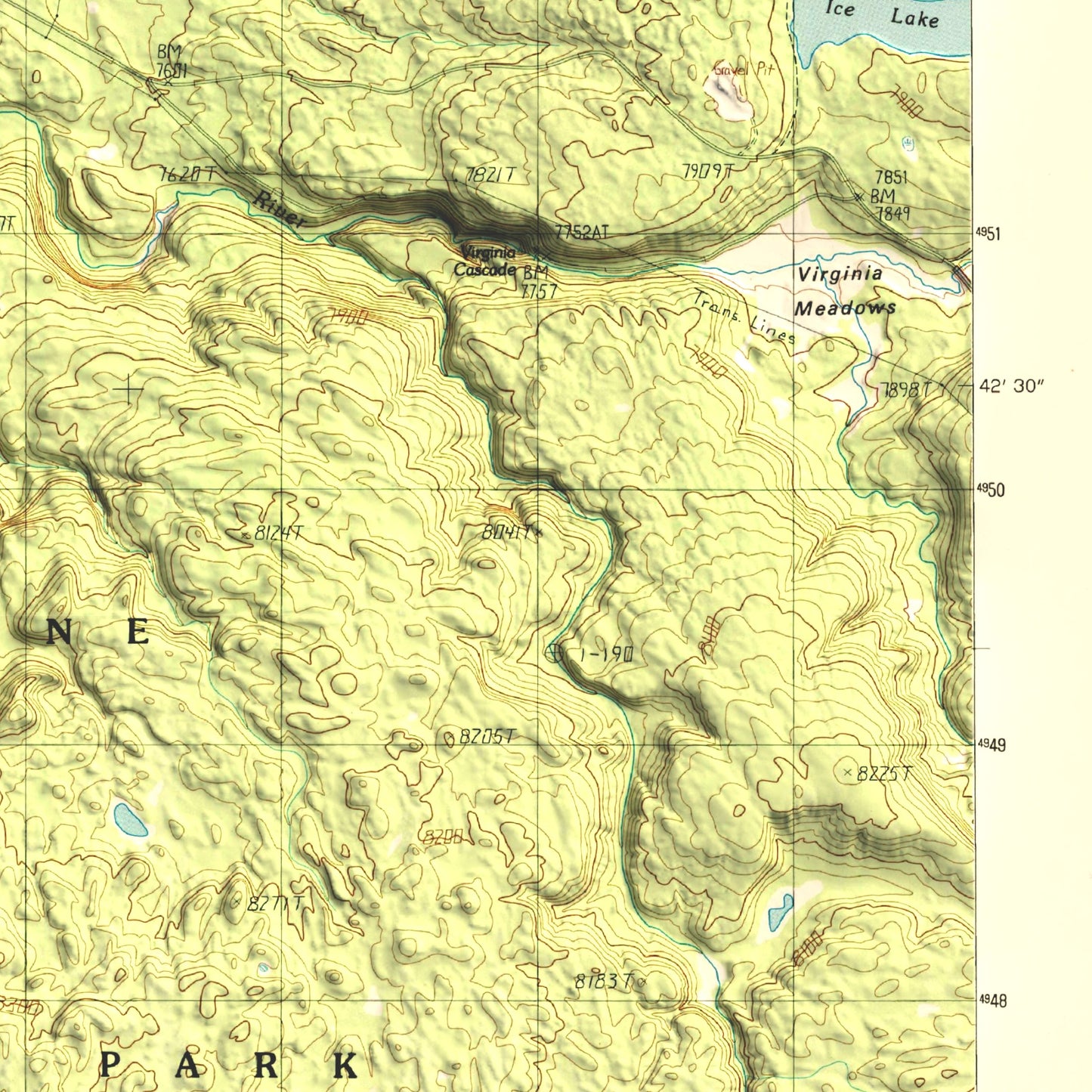 1986 Yellowstone National Park | Norris Geyser Basin | 7.5'x7.5' Shaded Historic USGS Map