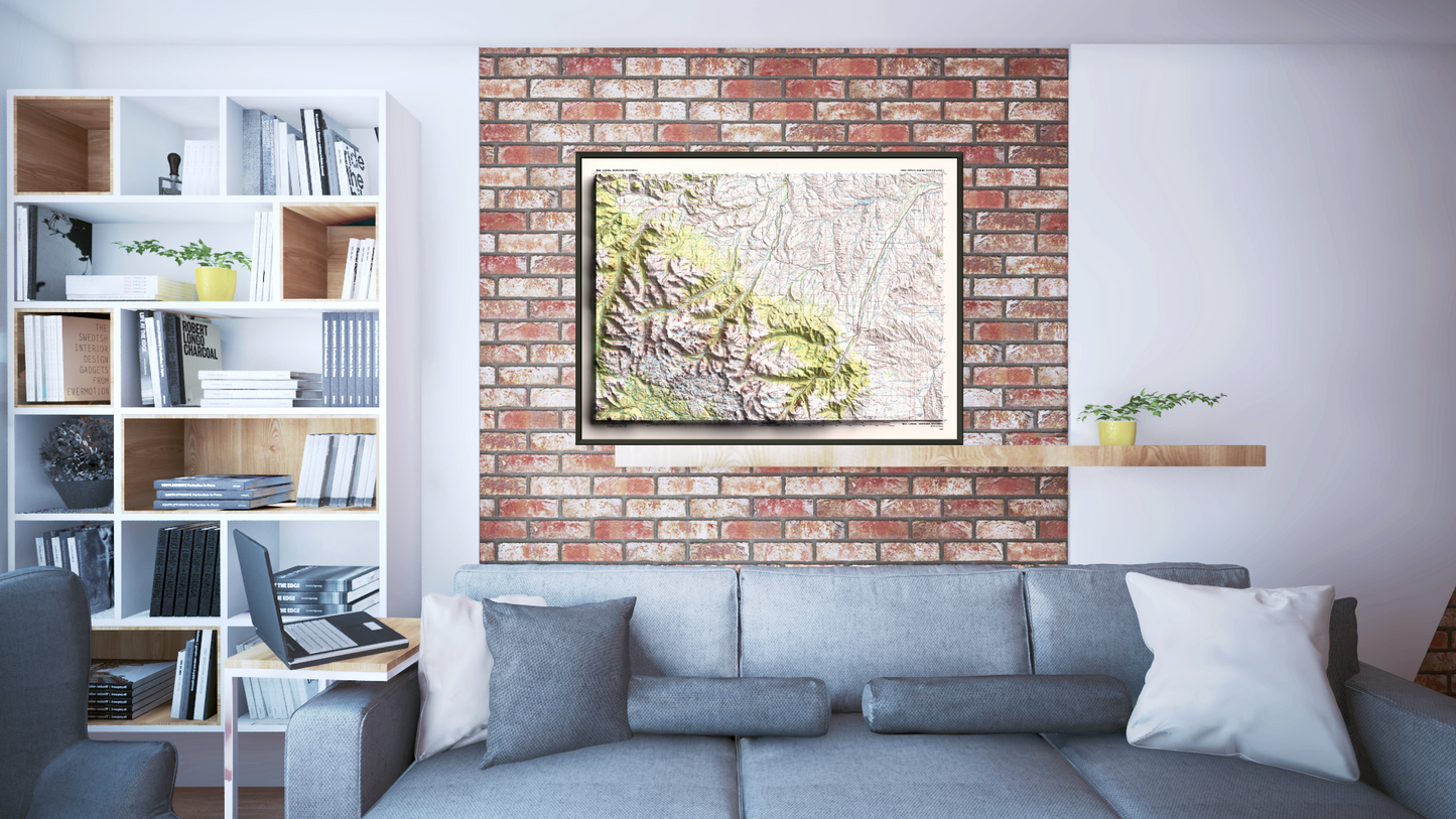 1989 Red Lodge & Beartooth Mountains, MT | 30'x60' Shaded Historic USGS Map