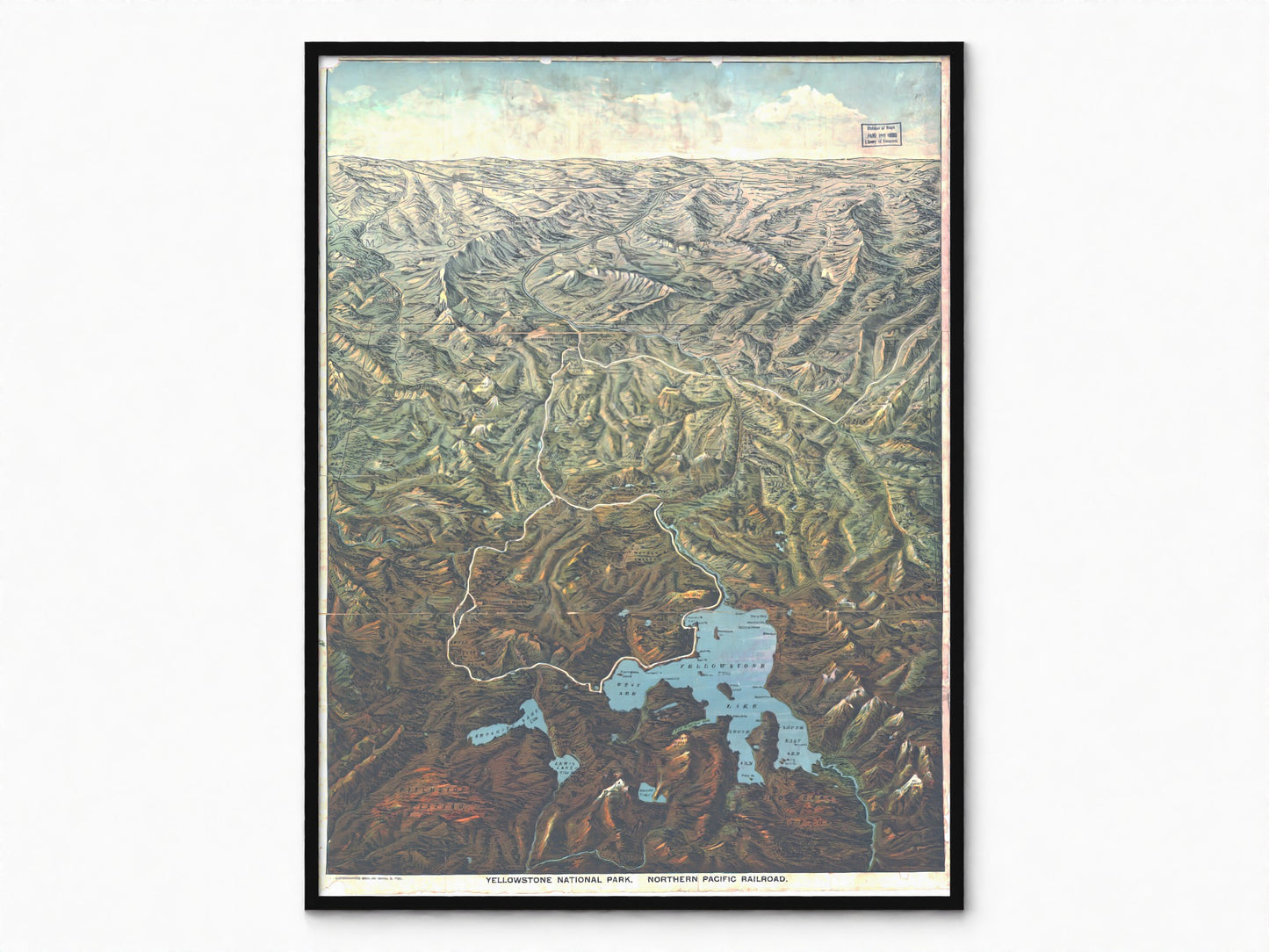 1895 Yellowstone Tourism Map | Panoramic Topographic Map