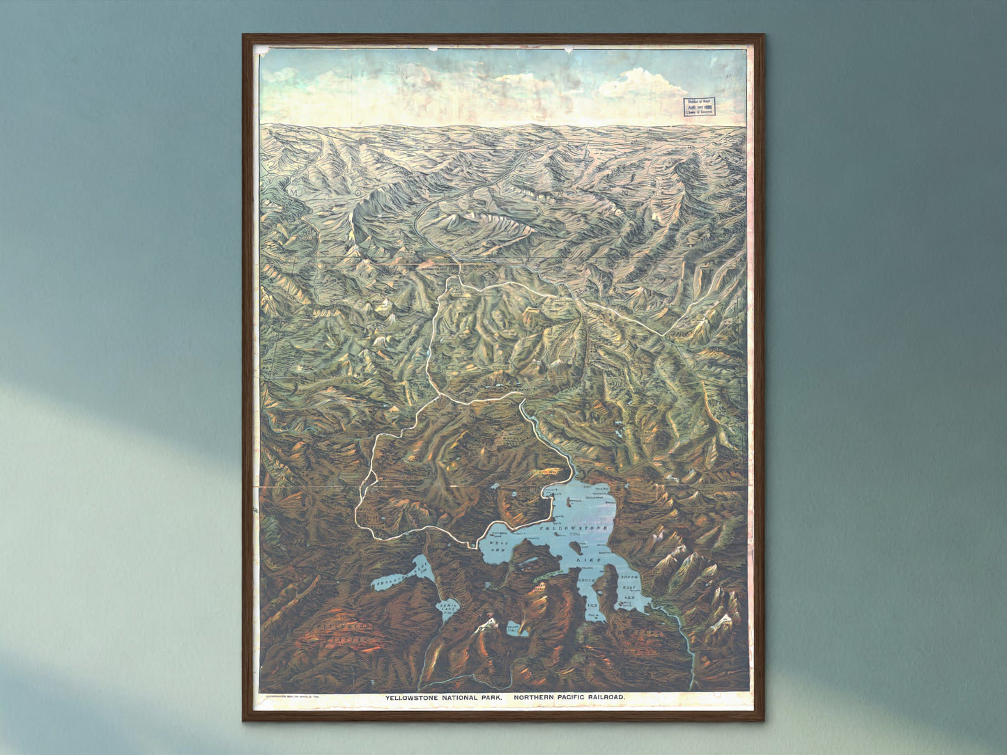 1895 Yellowstone Tourism Map | Panoramic Topographic Map