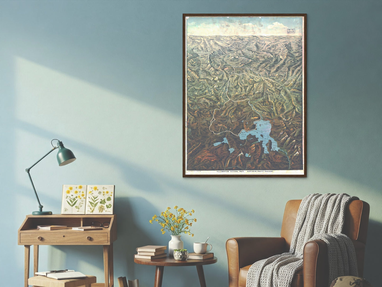 1895 Yellowstone Tourism Map | Panoramic Topographic Map