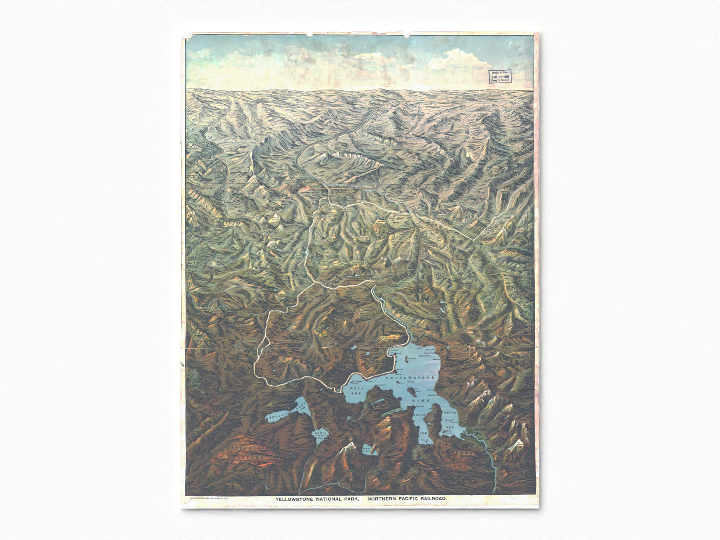 1895 Yellowstone Tourism Map | Panoramic Topographic Map