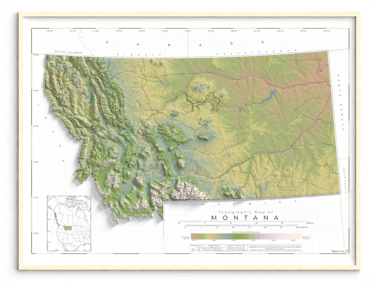 Montana Ranges and Rivers | Ultimate Topographic Map of Montana