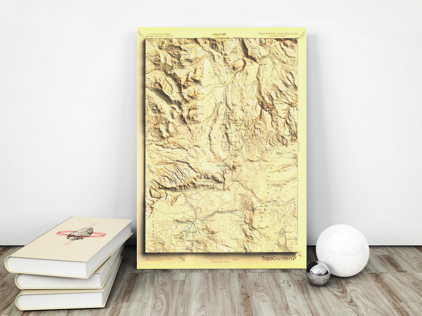 1896 Yellowstone National Park | Gallatin / NW Yellowstone | 30'x30' Shaded Historic USGS Map