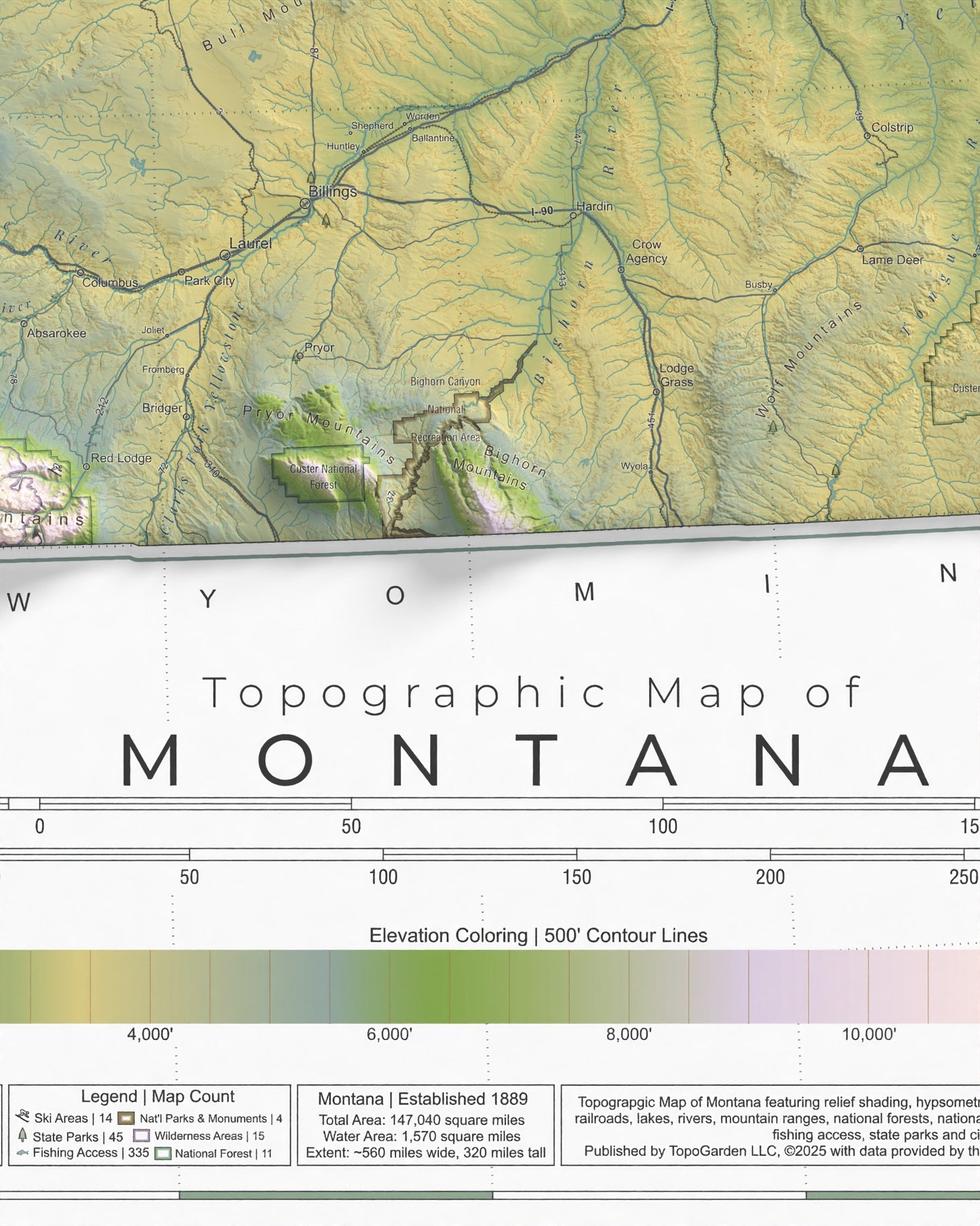 Montana Ranges and Rivers | Ultimate Topographic Map of Montana