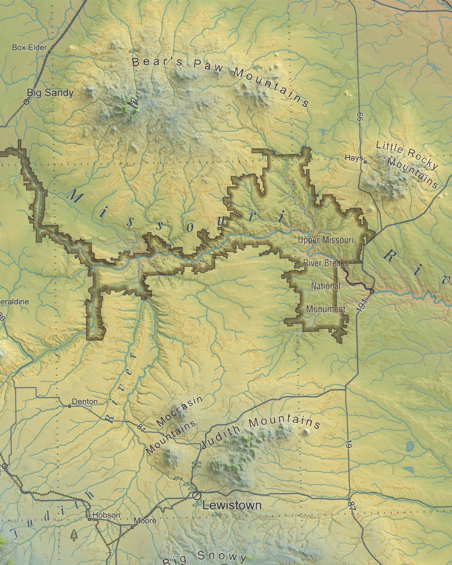 Montana Ranges and Rivers | Ultimate Topographic Map of Montana