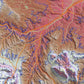 Colorful Hypsometric Maps of Montana | Hydrology, Roads, Contours and Shading