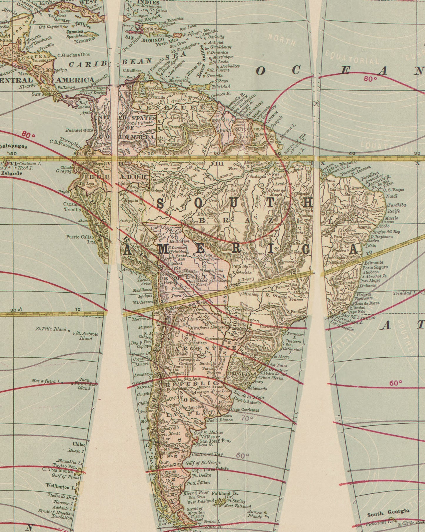 1887 Twelve Inch Globe Map | Flat World Globe