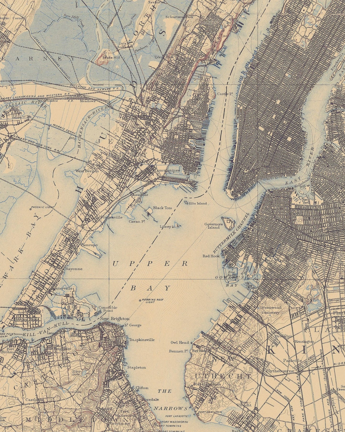 1895 New York City Map | Historic Topographic Map