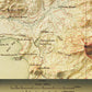 1911 Yellowstone National Park, WY | Canyon | 30'x30' Shaded Historic USGS Map