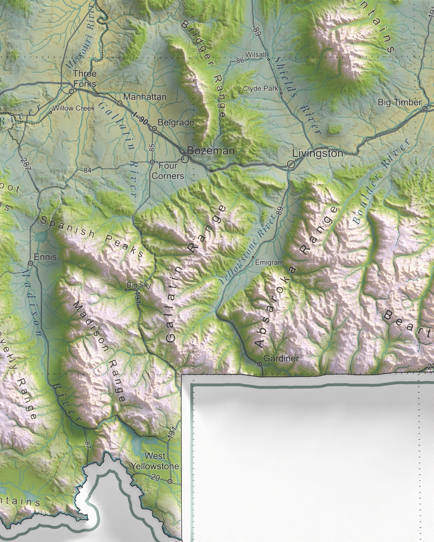 Montana Ranges and Rivers | Ultimate Topographic Map of Montana