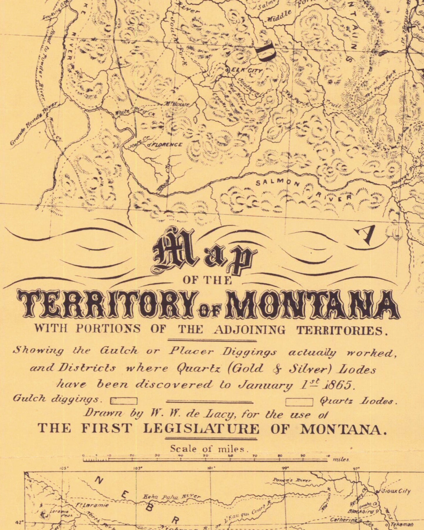 1864 Montana Territory Map