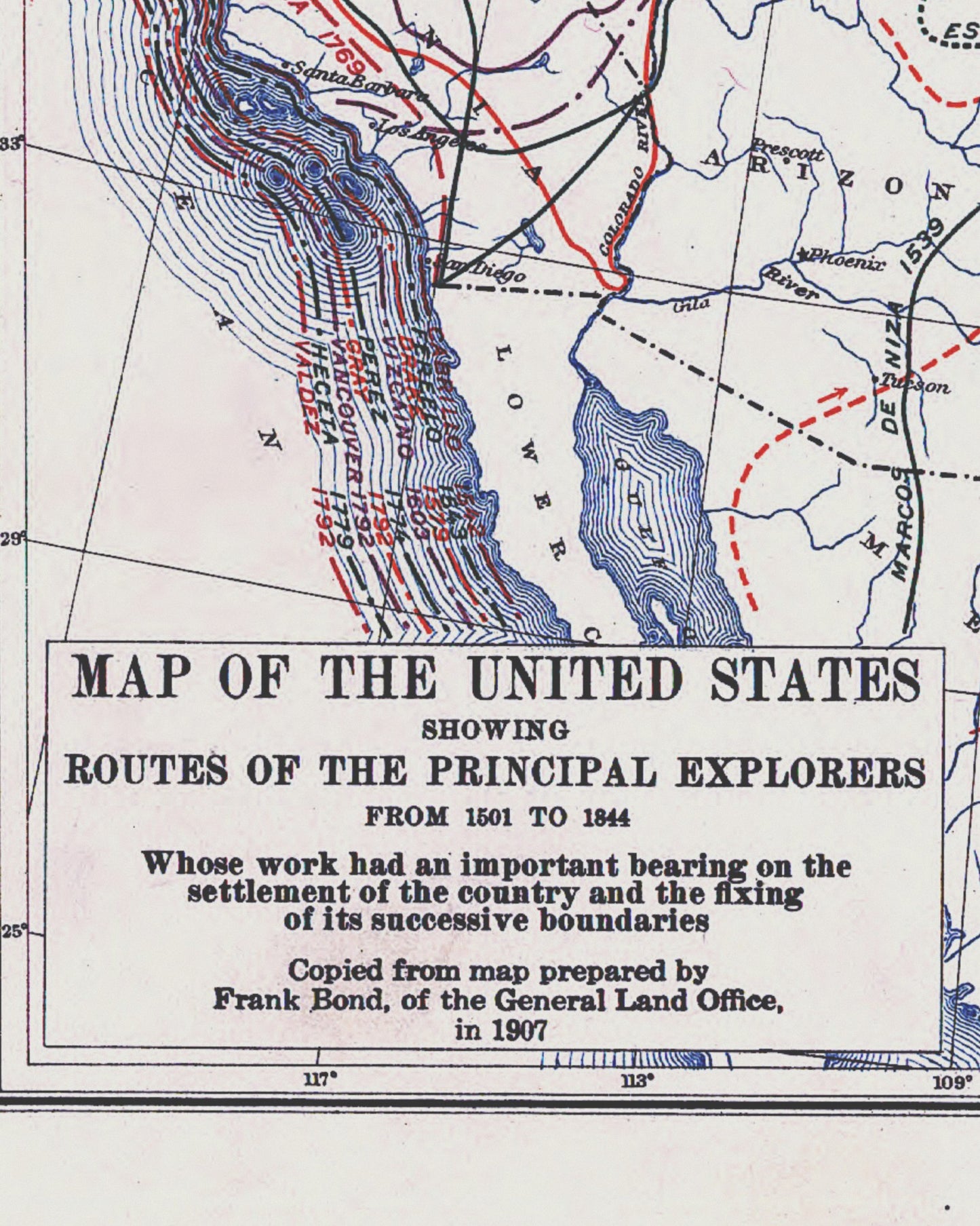 Map of The United States | Routes of Early Explorers