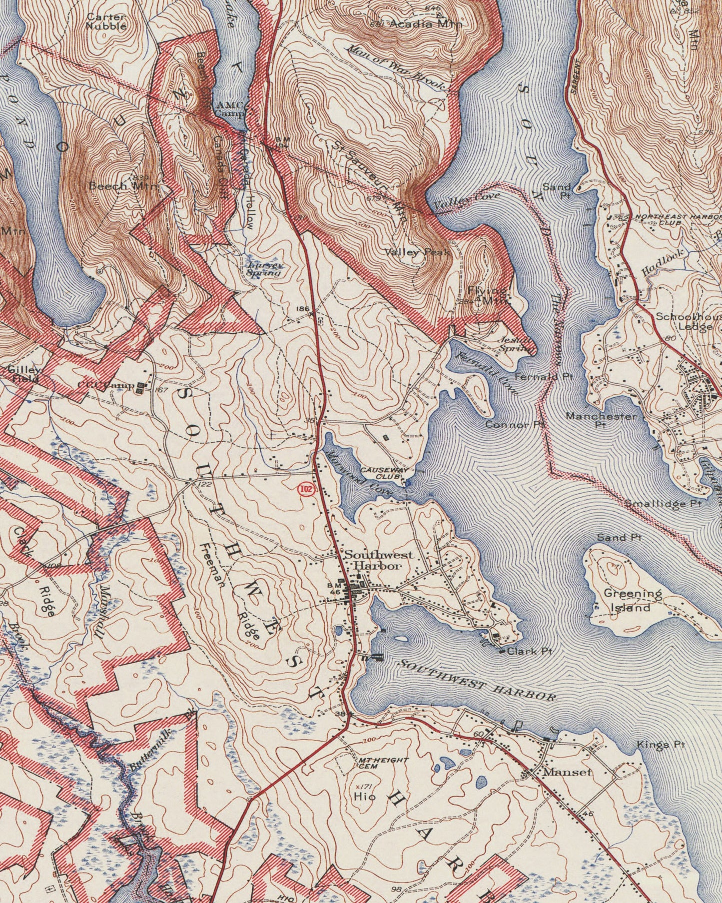 1942 Acadia National Park | USGS Historic Topographic Map