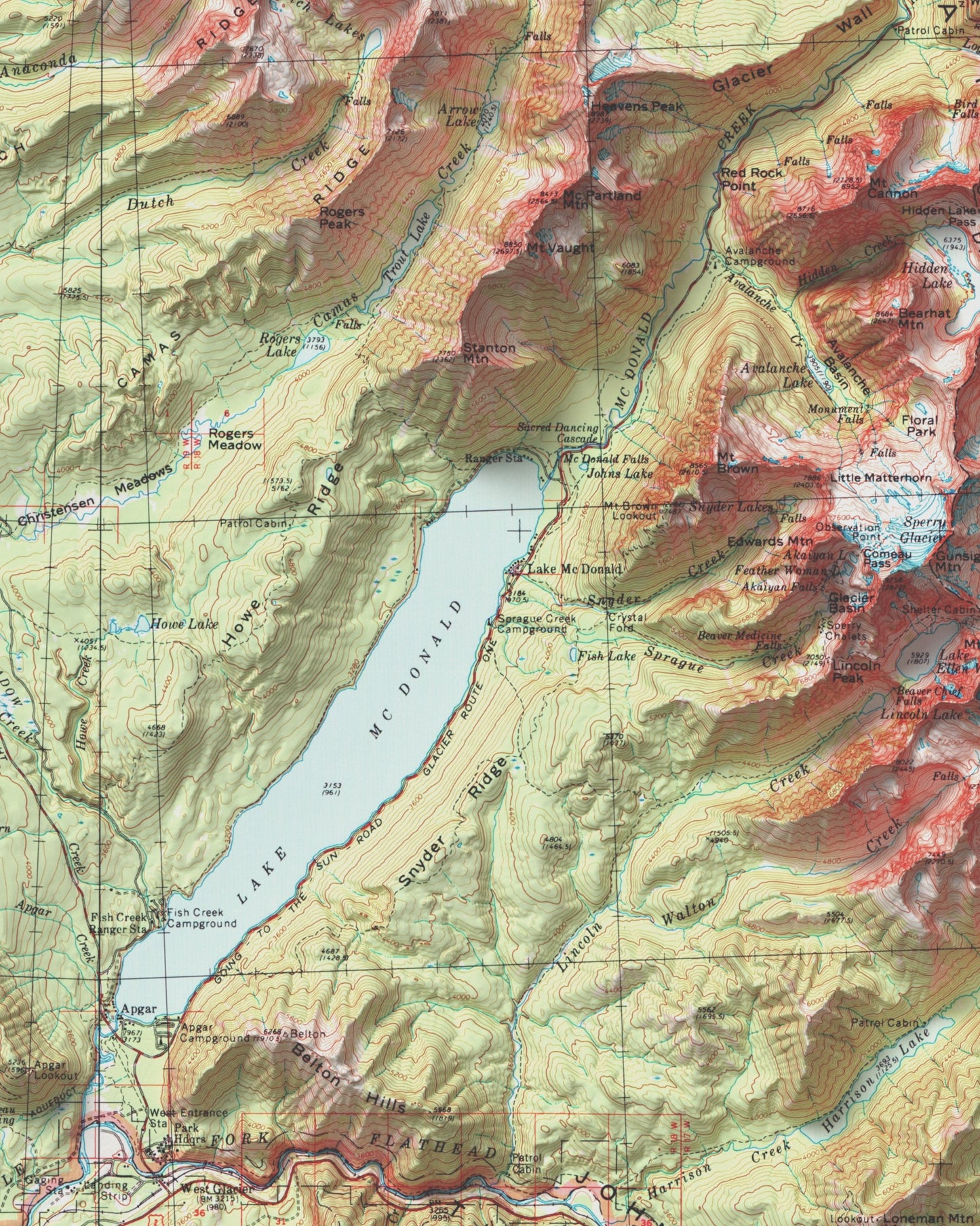 1998 Glacier National Park | Topographic USGS Map