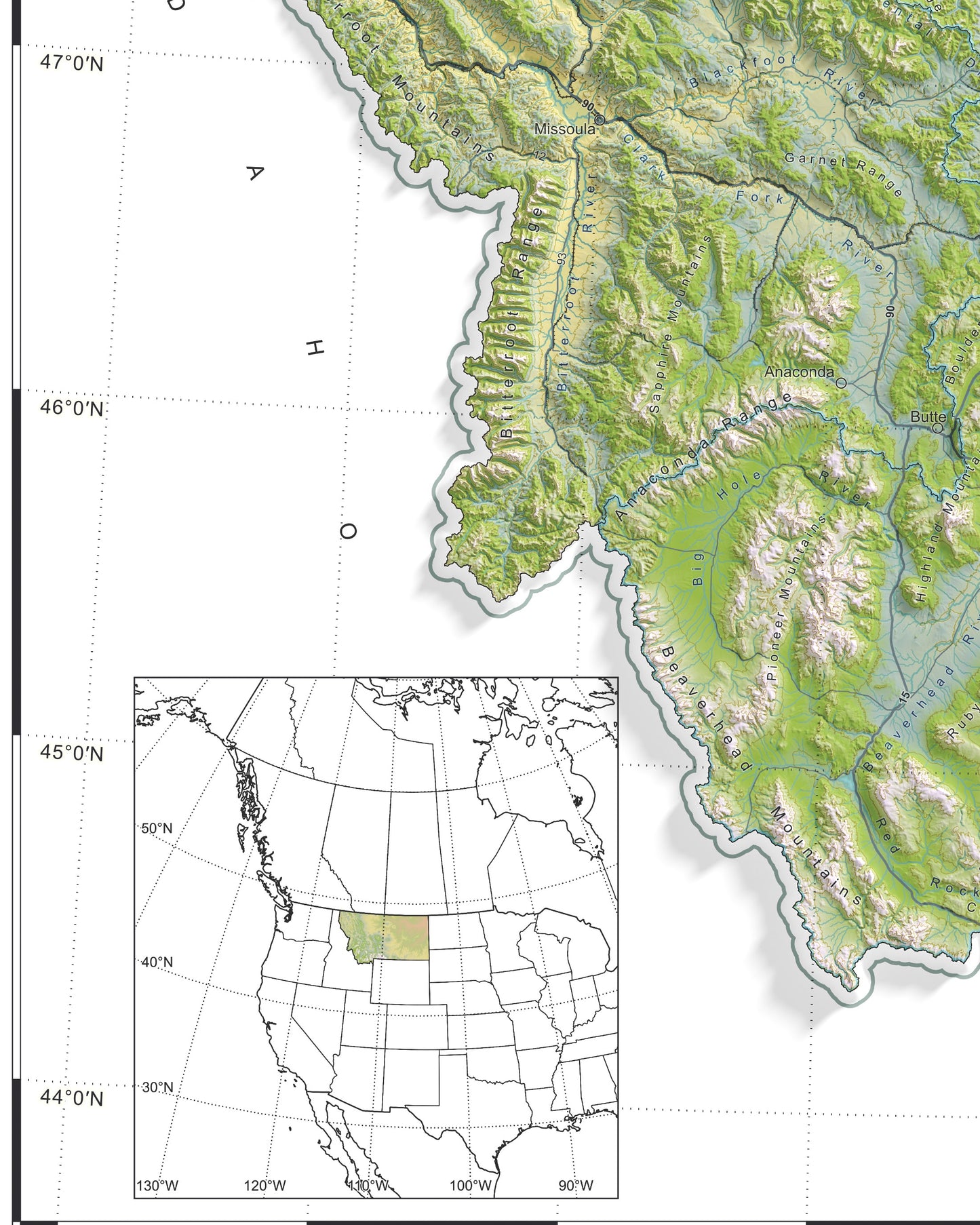 Montana Ranges and Rivers | Ultimate Topographic Map of Montana