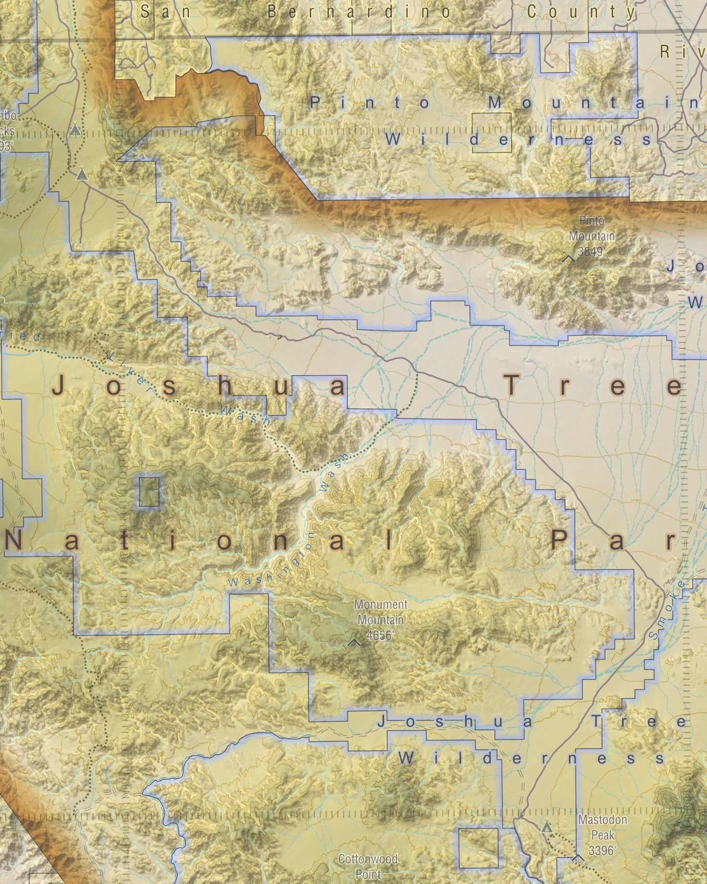 Joshua Tree National Park | Topographic Recreation Map