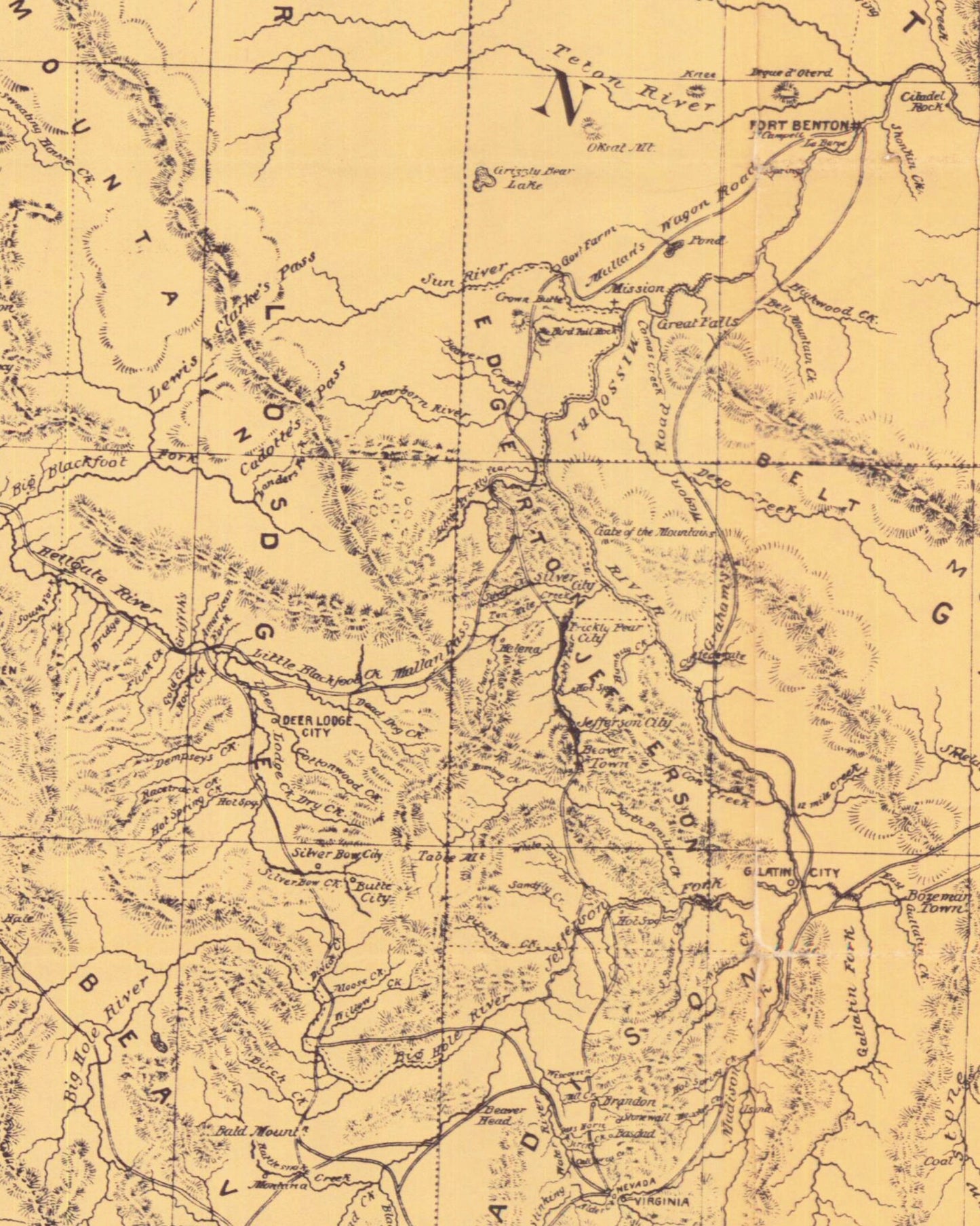 1864 Montana Territory Map