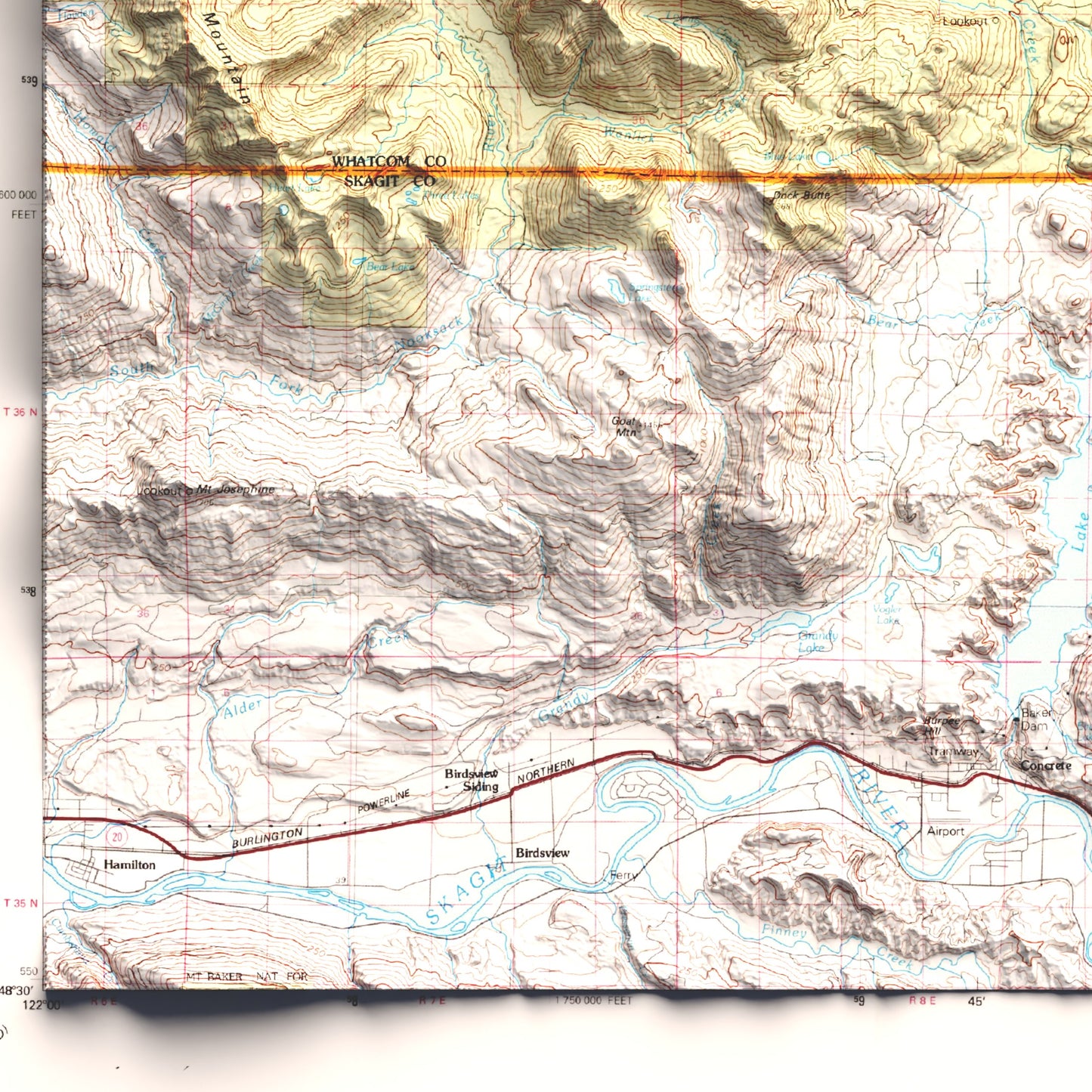 1979 Mt. Baker, WA | 30'x60' Shaded Historic USGS Map
