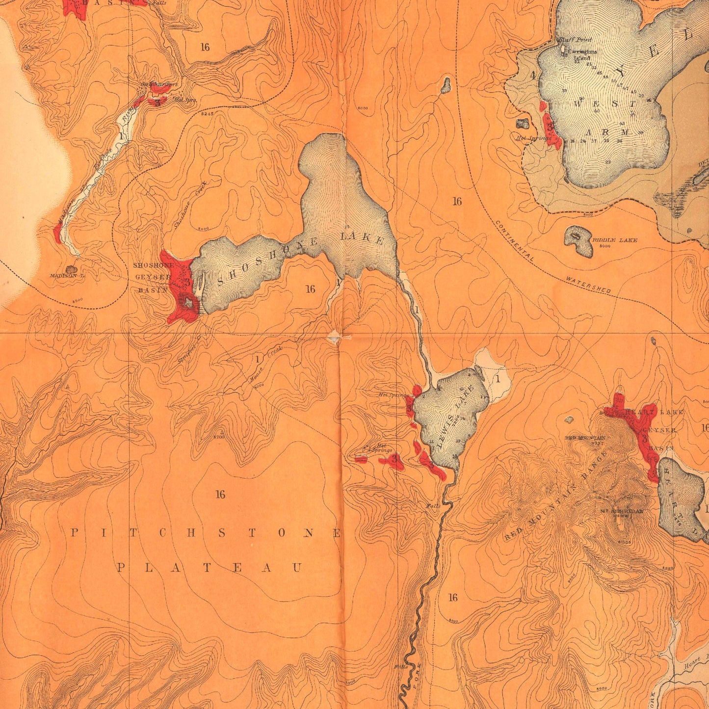 1878 Yellowstone Geologic Map | Enhanced and Remastered | Tapestry and Duvet