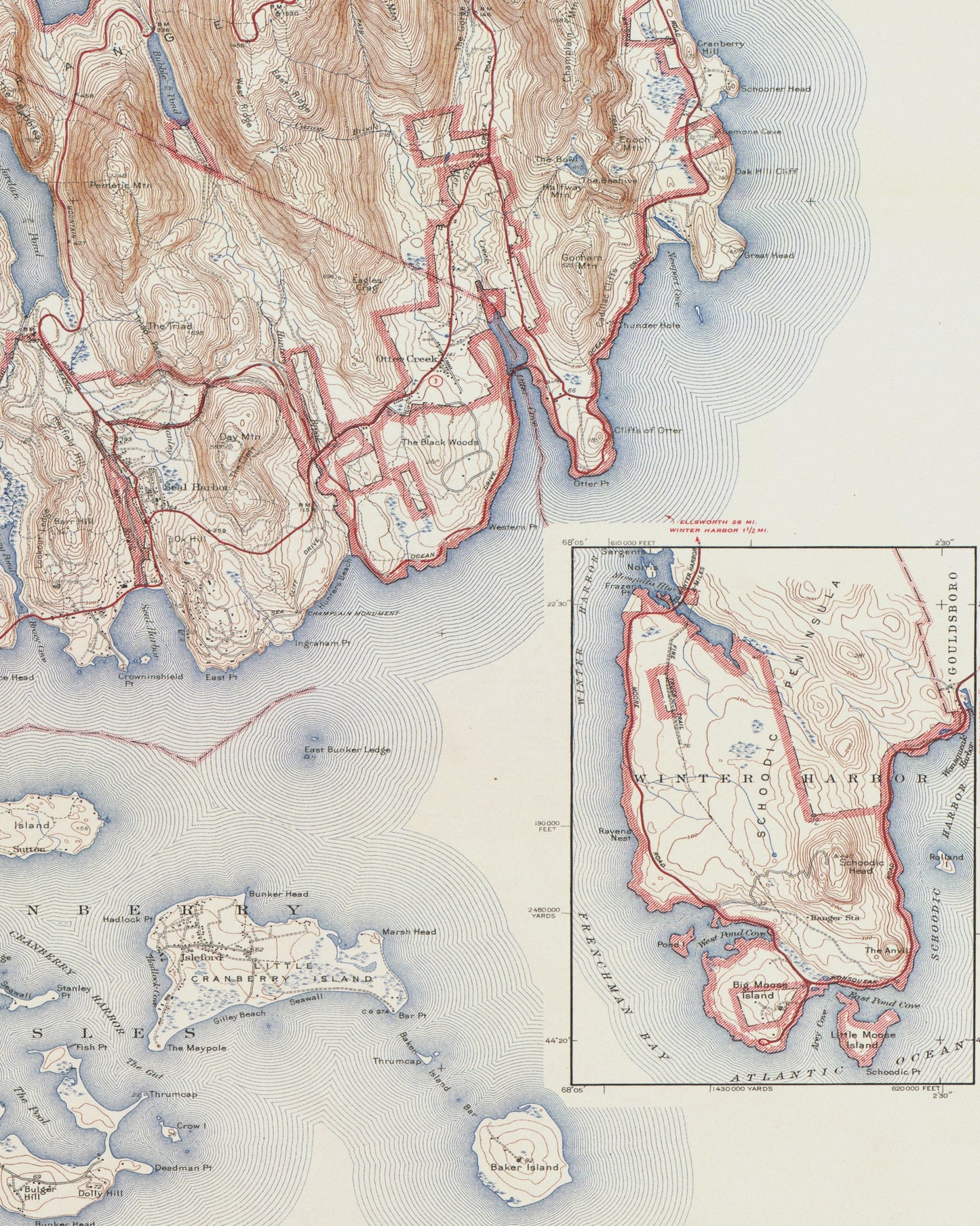 1942 Acadia National Park | USGS Historic Topographic Map