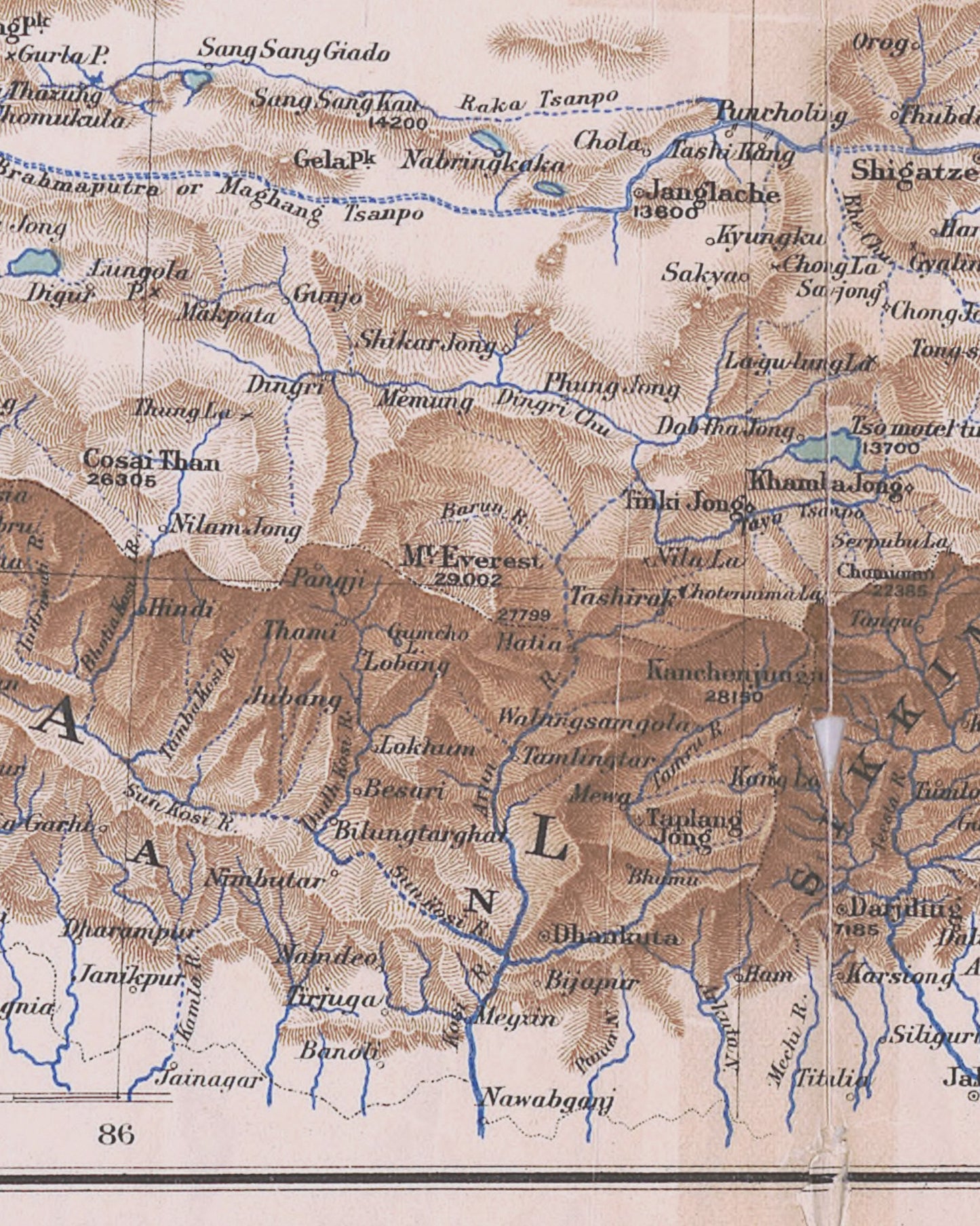 1904 Topographic Map of Tibet