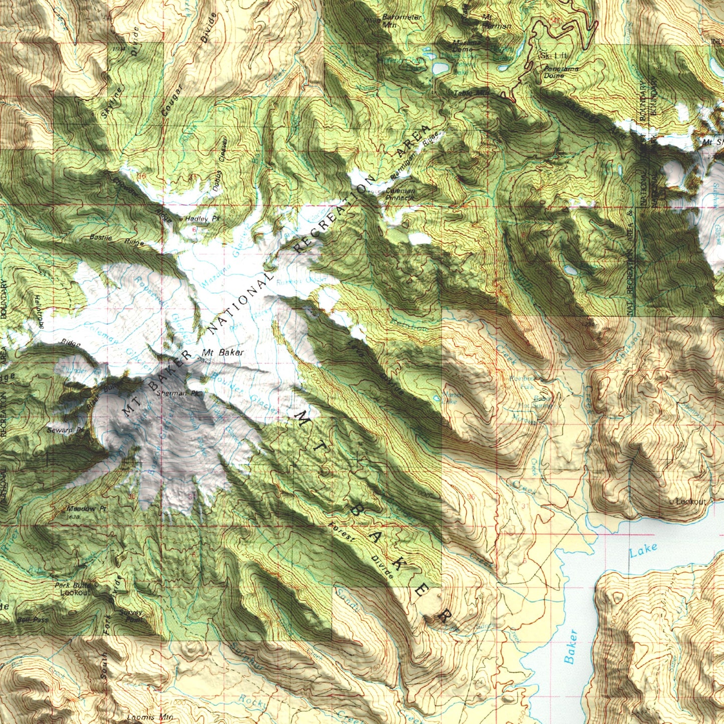 1979 Mt. Baker, WA | 30'x60' Shaded Historic USGS Map