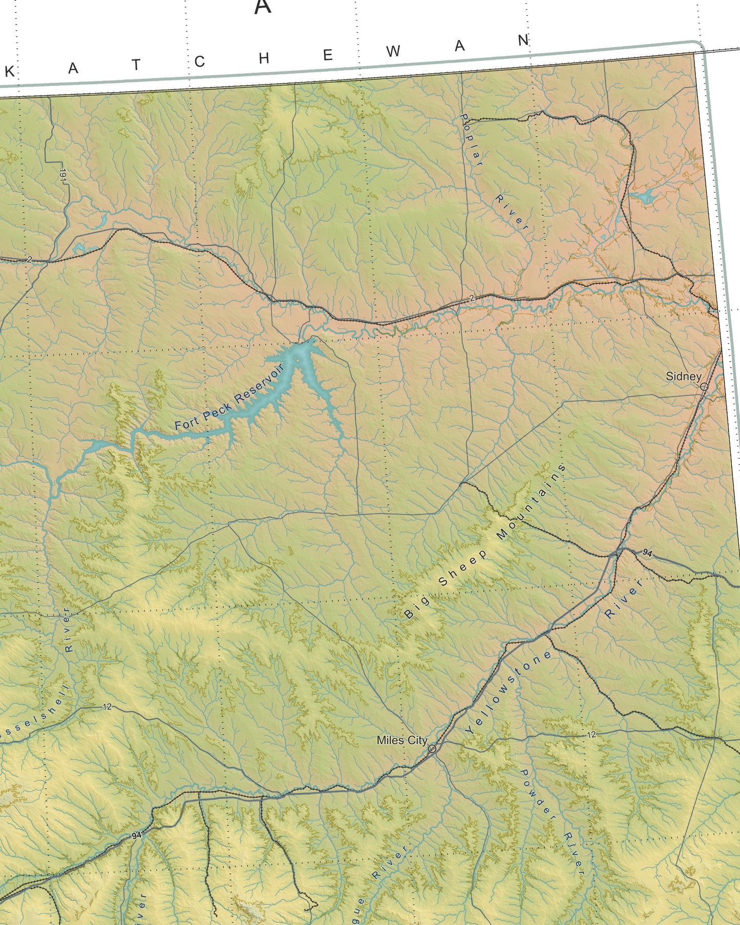 Montana Ranges and Rivers | Ultimate Topographic Map of Montana