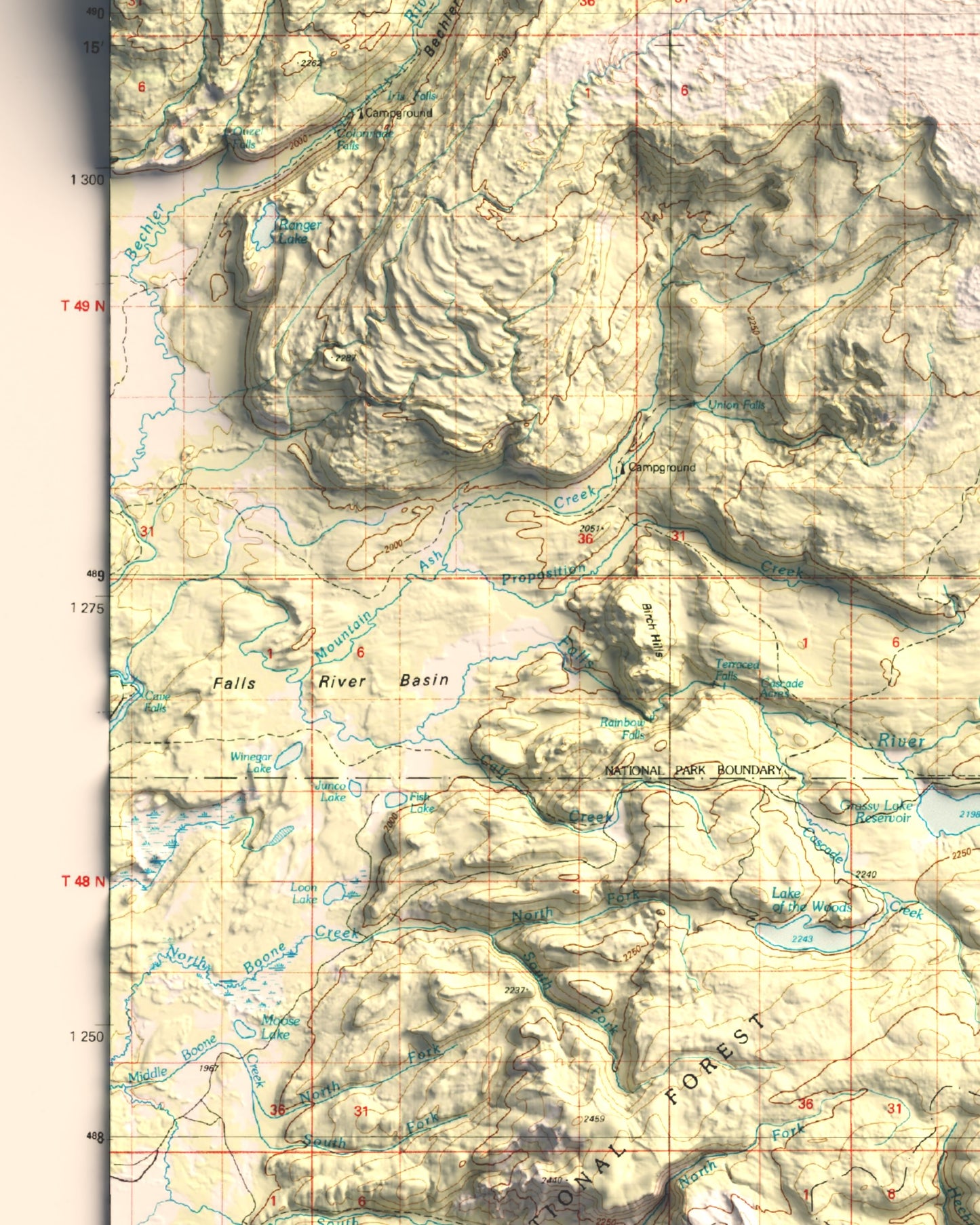 1982 Southern Yellowstone National Park | 30'x60' Shaded Historic USGS Map