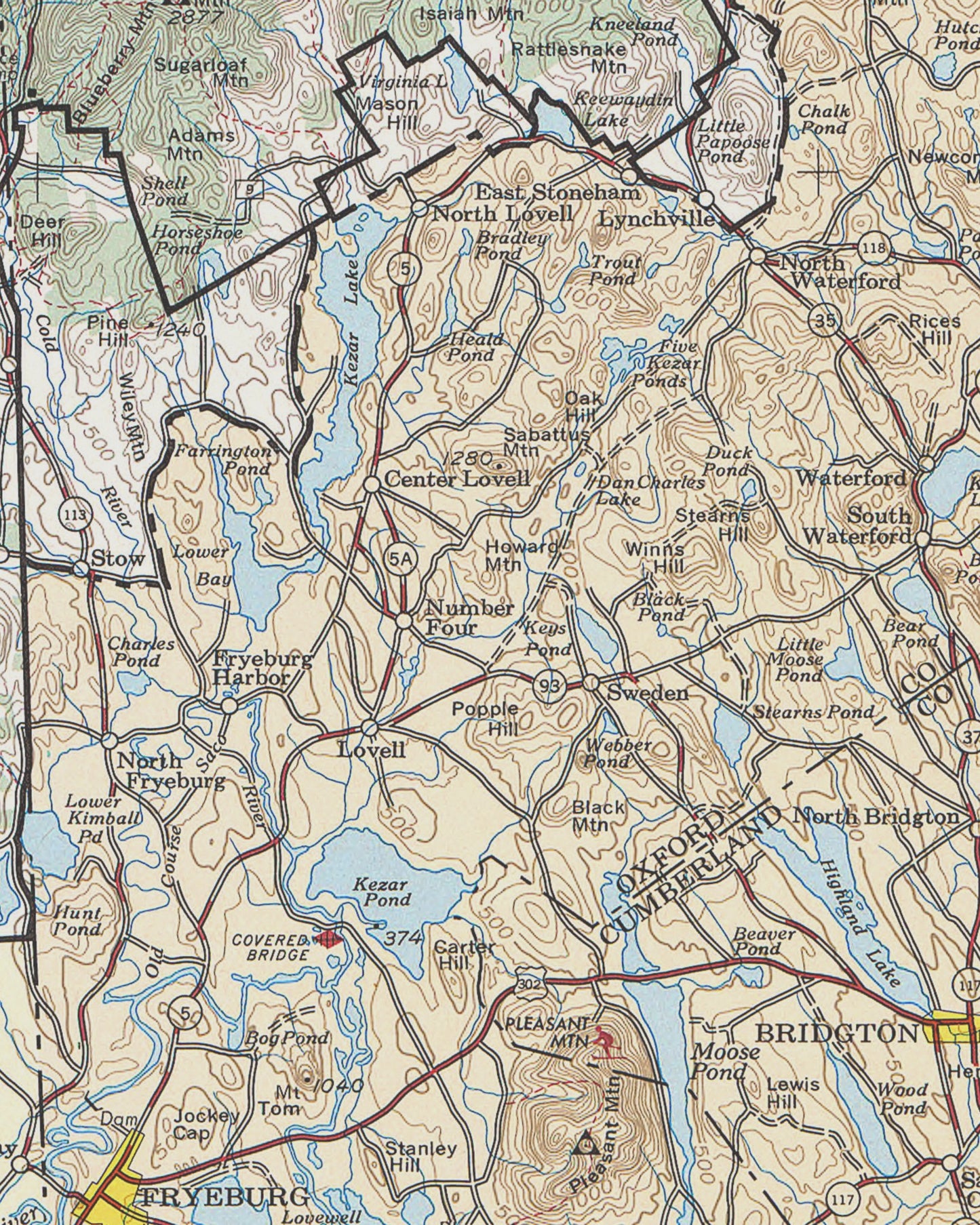 1967 White Mountain National Forest Recreation Map