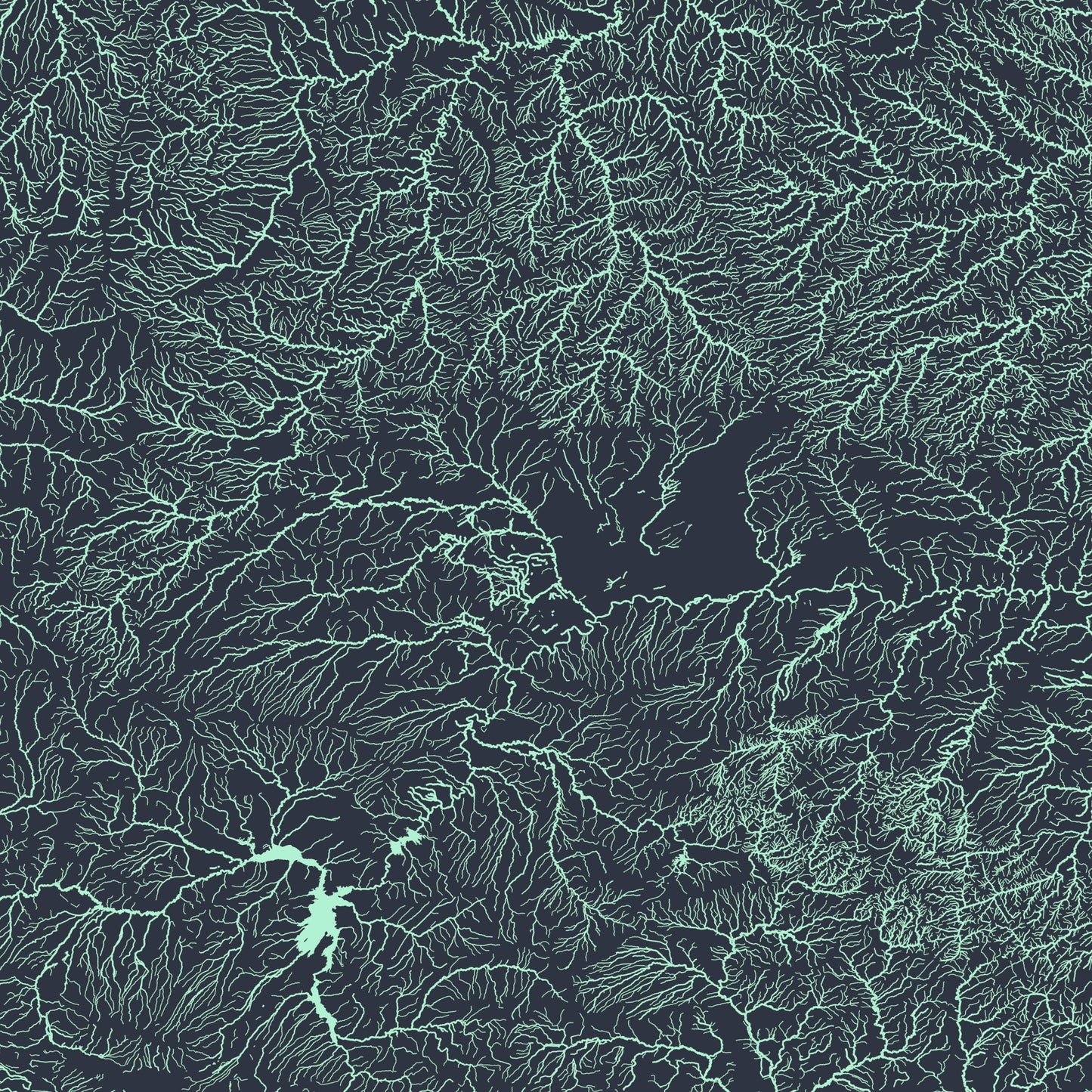 Hydrologic Flowlines | Lakes, Streams and Rivers | Duvets and Tapestry