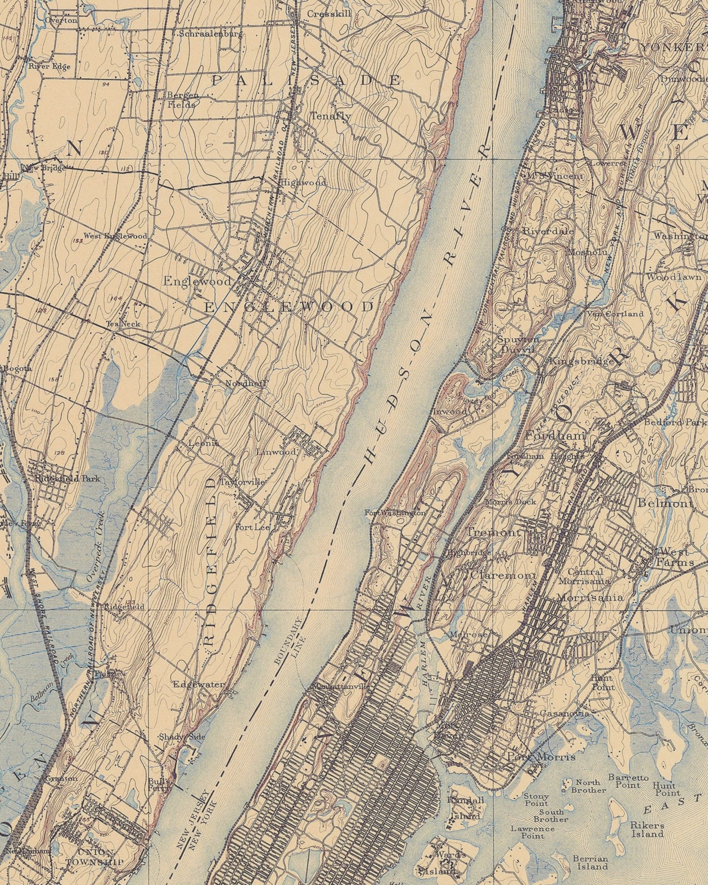 1895 New York City Map | Historic Topographic Map