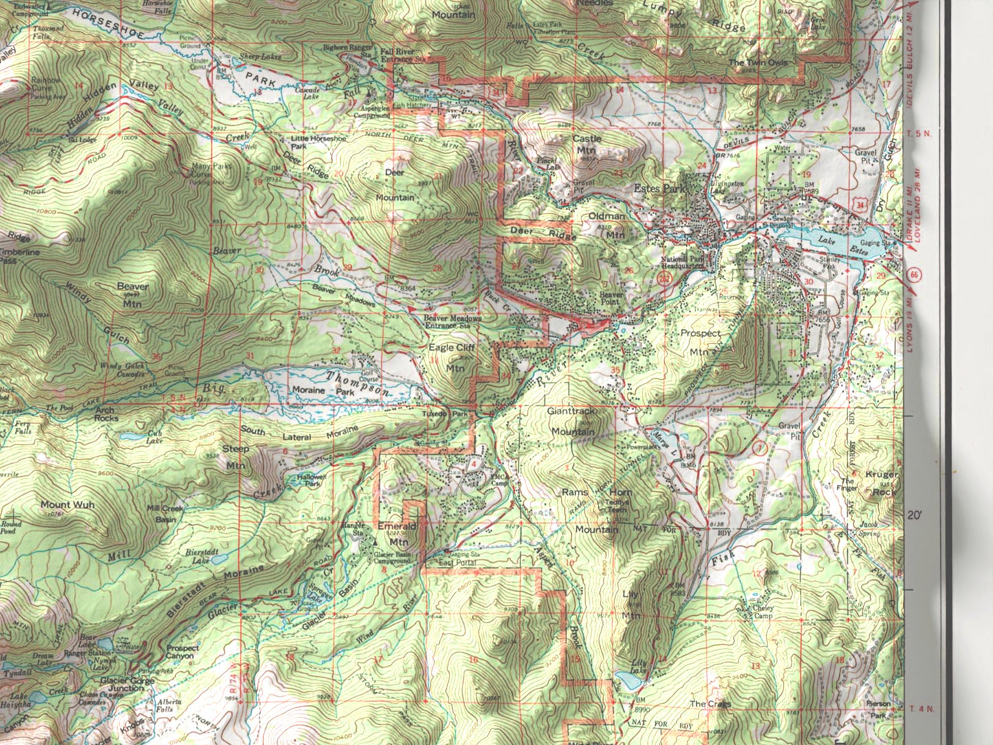 1961 Rocky Mountain National Park, Colorado | Historic USGS Topo Map | Shaded Relief