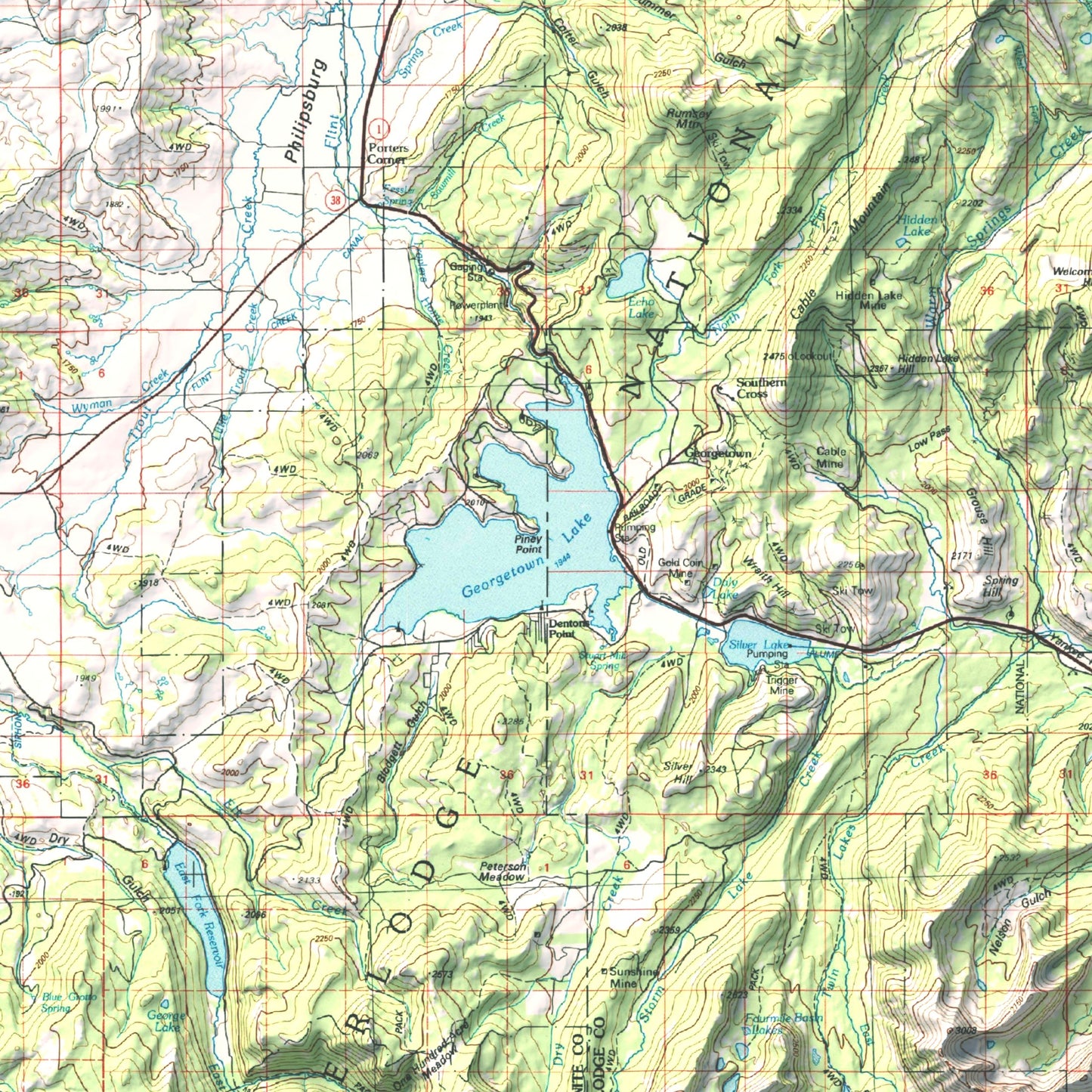 1993 Historic Philipsburg, MT | 30'x60' Shaded Historic USGS Map