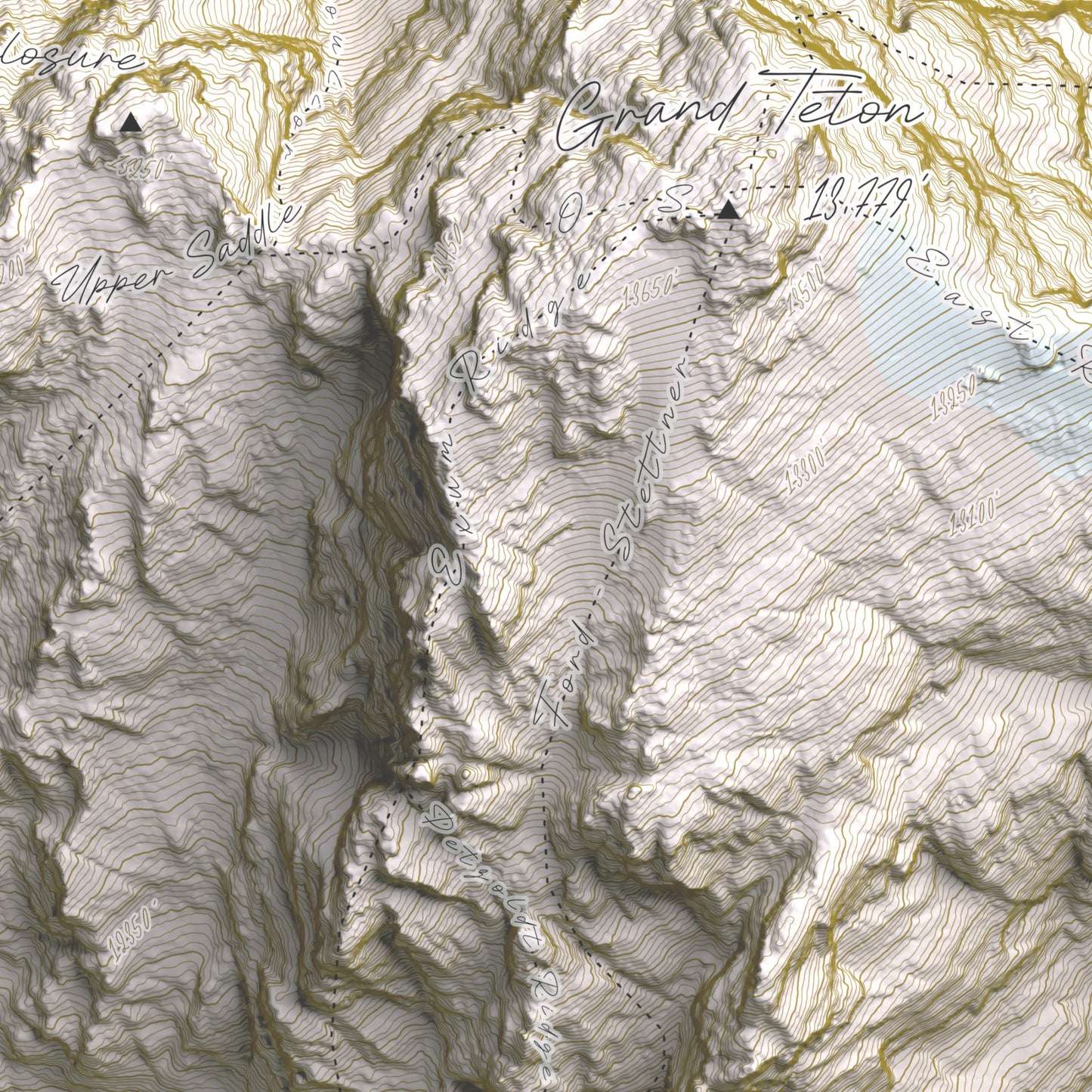 Grand Teton Alpine Climbing Map | Grand Teton National Park | Wyoming