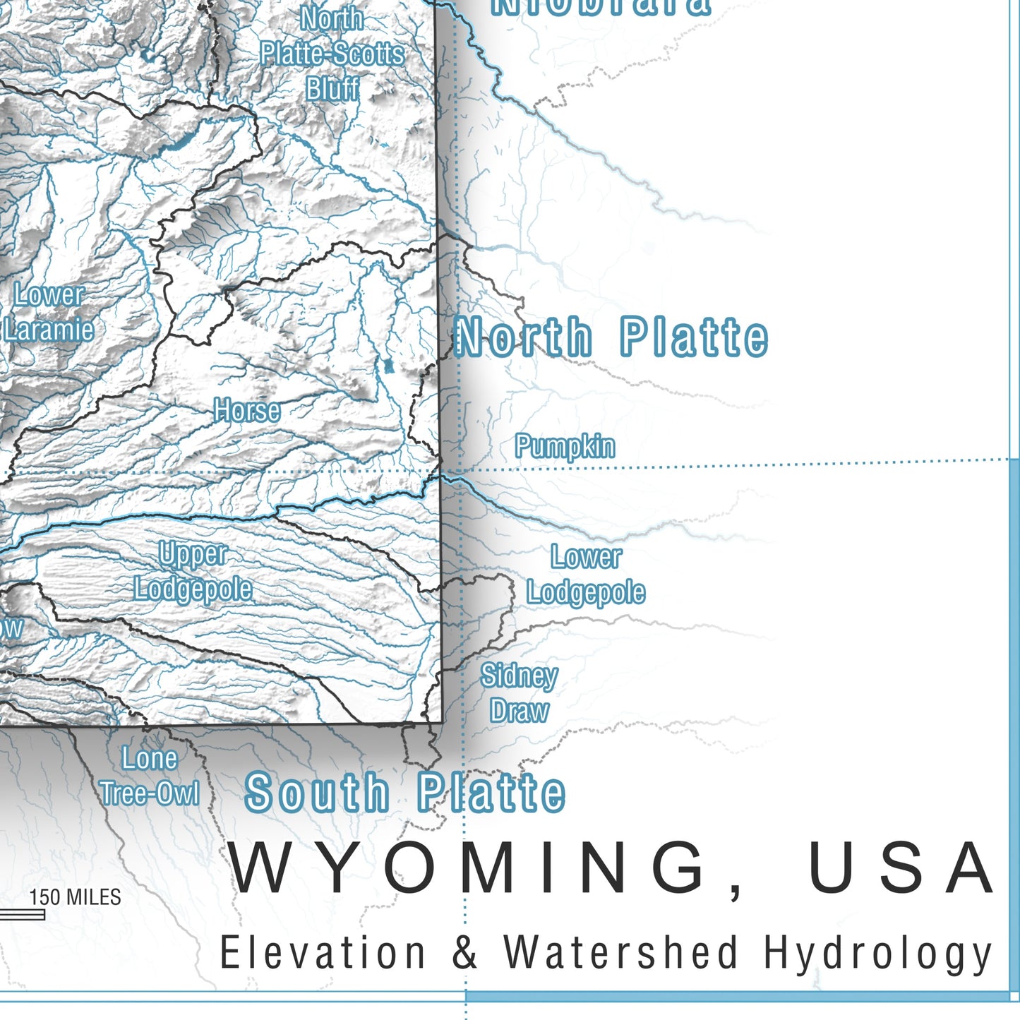 Wyoming, USA | Hydrologic Map