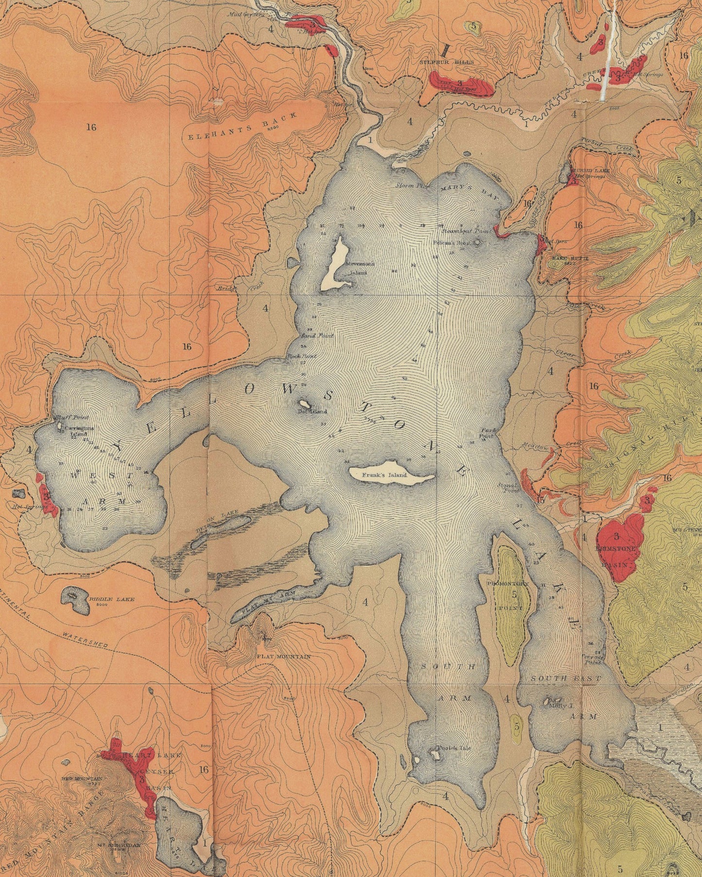 1878 Yellowstone Geologic Map | Enhanced and Remastered Geologic Map by Ferdinand V. Hayden