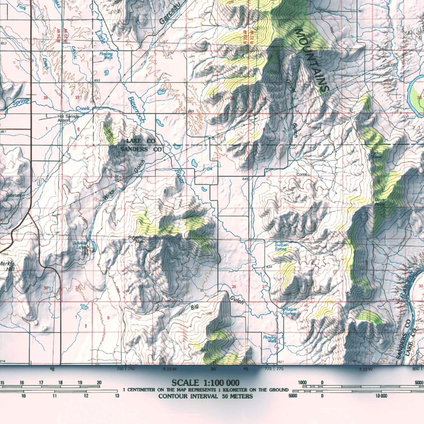 1980 Polson, MT | 30'x60' Shaded Historic USGS Map