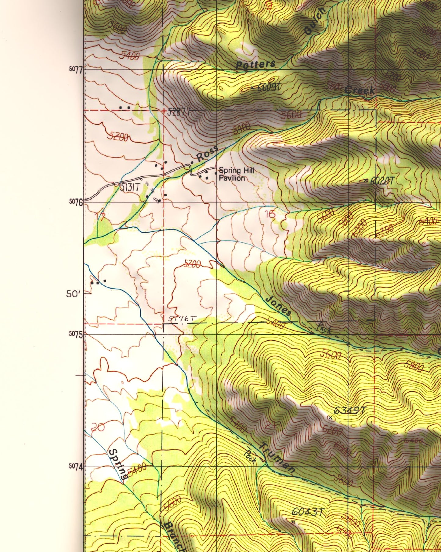 1987 Saddle Peak, MT | 7.5'x7.5' Shaded Historic USGS Map