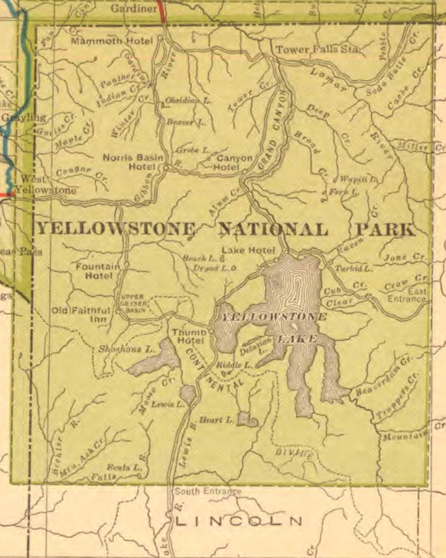 1926 Topographic Highway Map of Montana