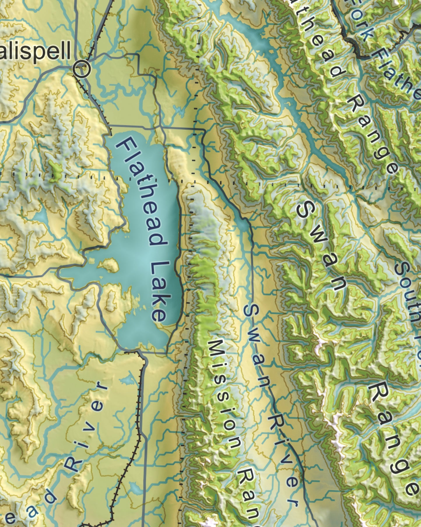 Montana Ranges and Rivers | Ultimate Topographic Map of Montana