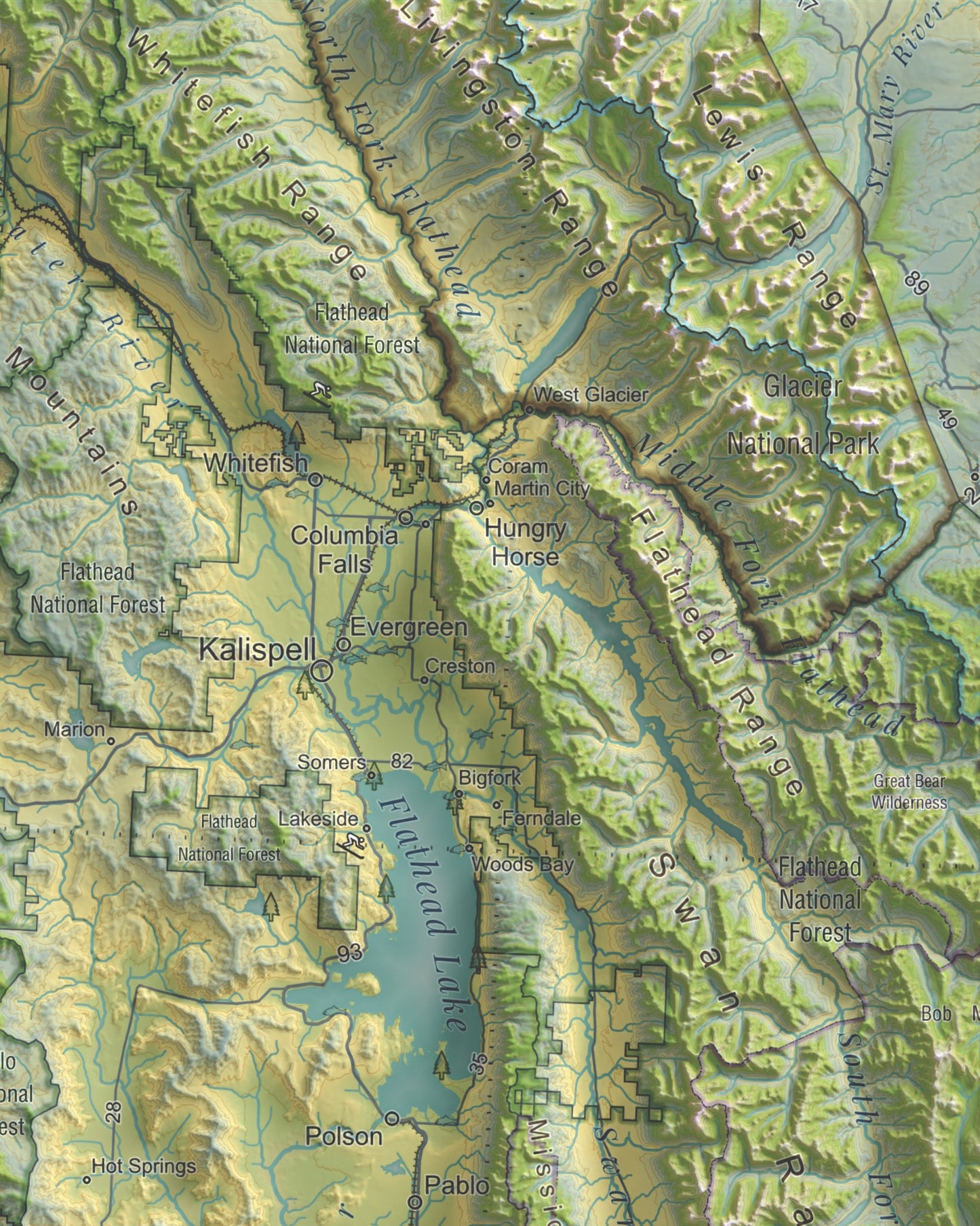 Montana Ranges and Rivers | Ultimate Topographic Map of Montana