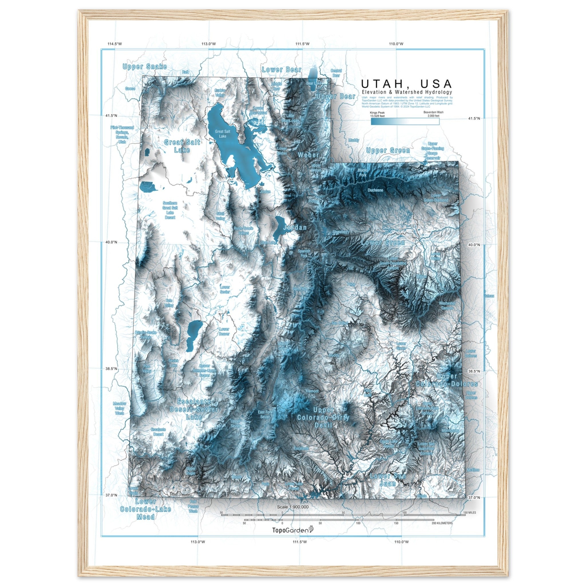 Utah Rivers Map That Is Labeled Utah, USA | Hydrologic Map – TopoGarden